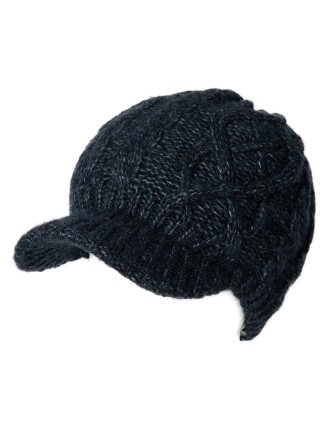 Ladies Winter Wool Black Newsboy